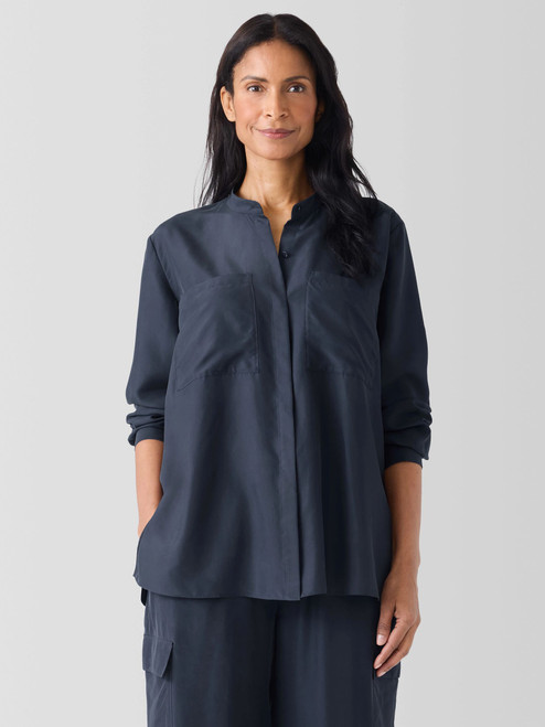 MANDARIN COLLAR LONG SHIRT