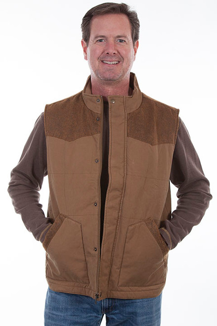 CANVAS VEST W/ QUILTED LINING