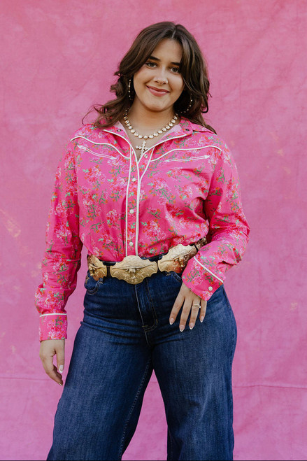 REBEL ROSE BUTTON UP