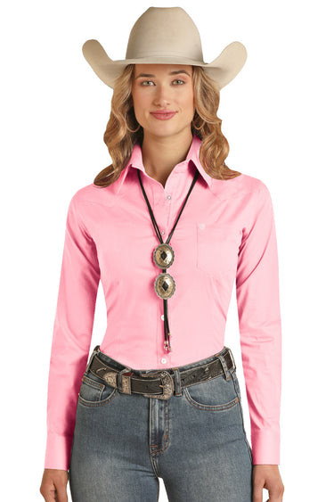 SOLID BUTTON DOWN LONG SLEEVE SHIRT