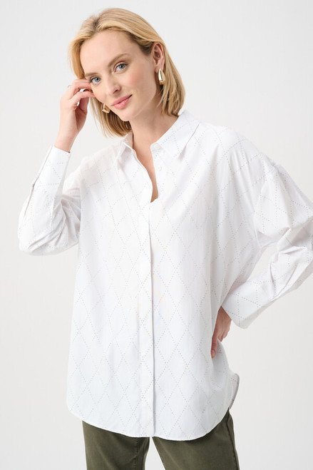 BOXY BLOUSE W/ STONE DETAIL