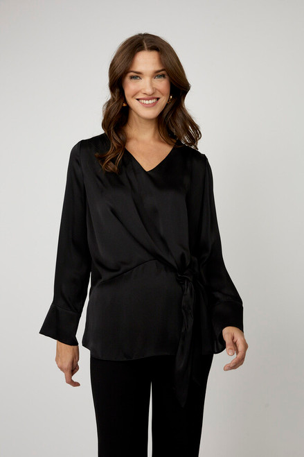 SATIN FRONT TIE STRAIGHT TUNIC