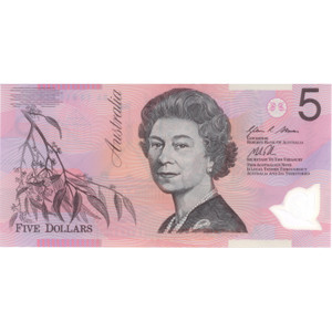 2013 AUSTRALIAN $5 Dollar Stevens and Parkinson Banknote 2013 AUSTRALIAN $5 Dollar Stevens and Parkinson Banknote