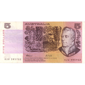 1991 AUSTRALIAN $5 Dollar Fraser and Cole Banknote 1991 AUSTRALIAN $5 Dollar Fraser and Cole Banknote