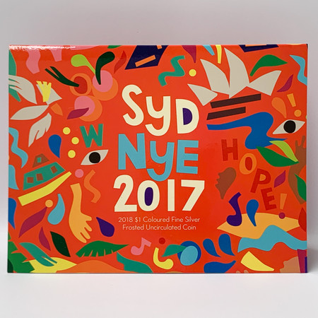 2018  Sydney New Year's Eve 2017 $1 Coloured Fine Silver Coin