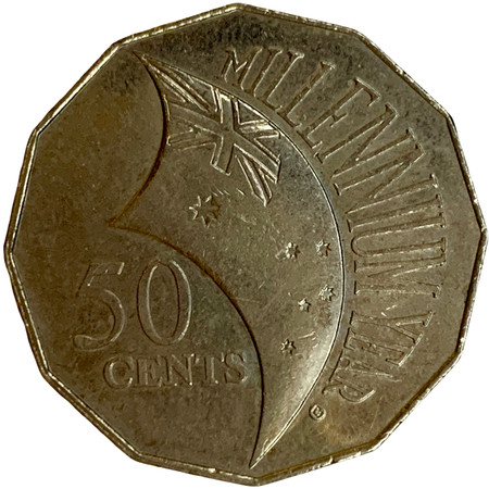 2000 Millennium 50 Cent Incuse Flag