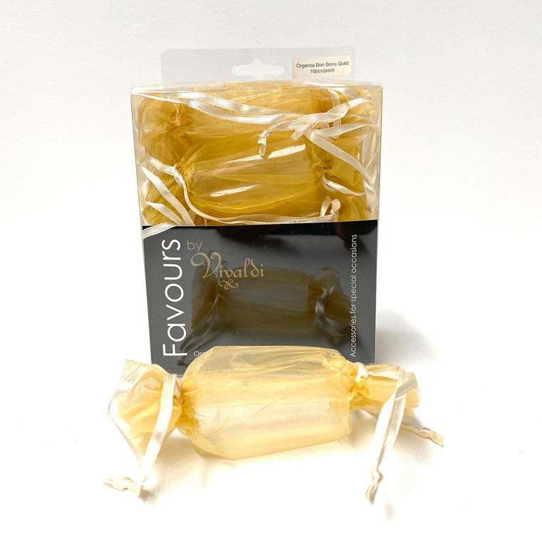 Favours Gold Organza Bon Bons