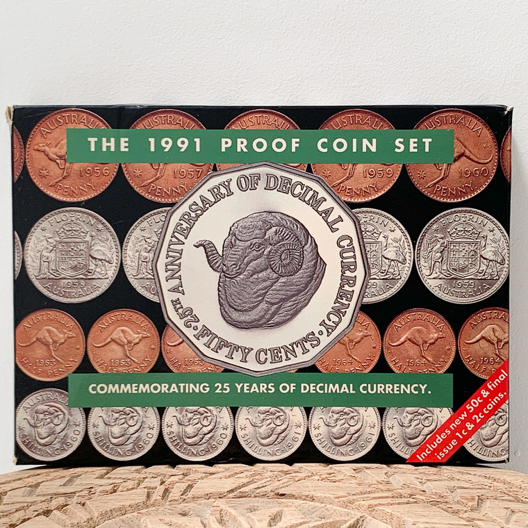 1991 Proof  Coin Set - Commemorating 25 Years of Decimal Currency