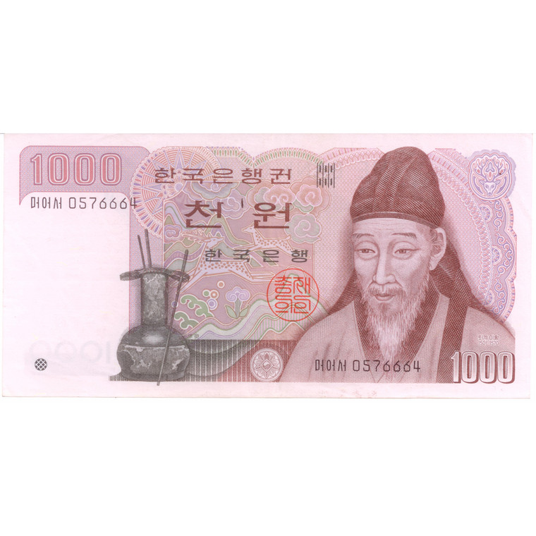 1000 WON The Bank of Korea Paper Banknote