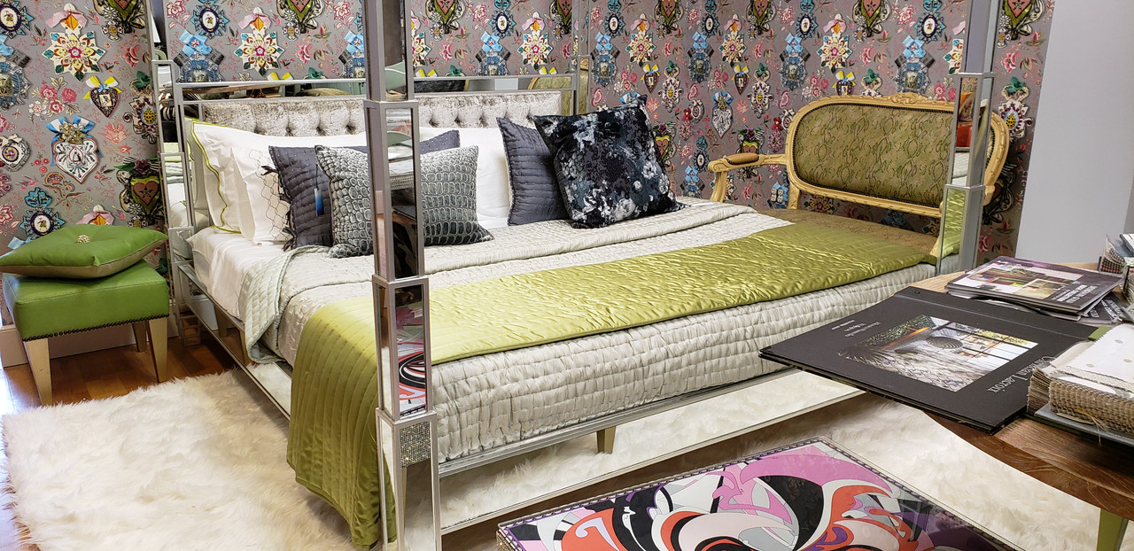 Mirrored Four Poster Bed