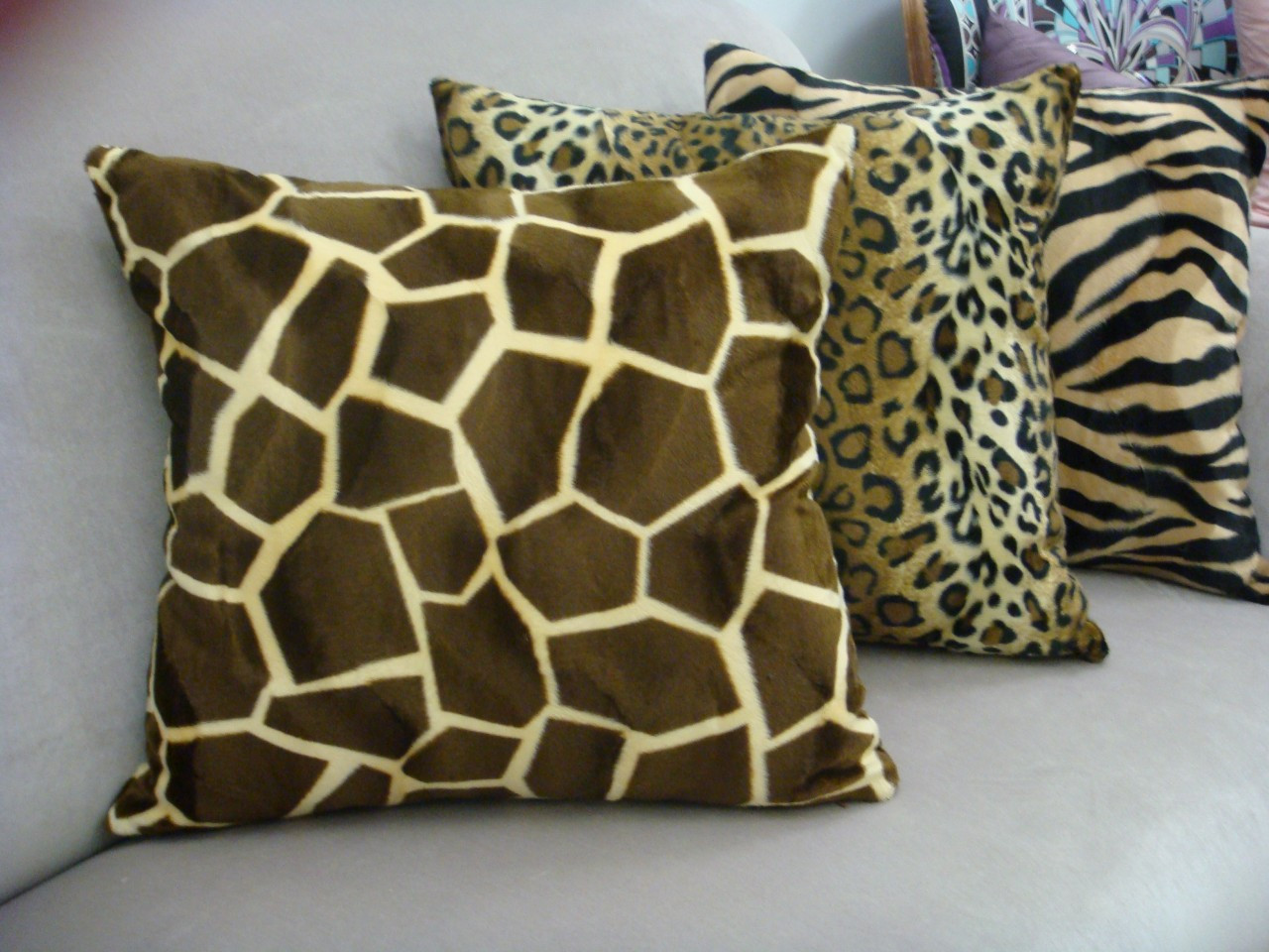 giraffe print cushion