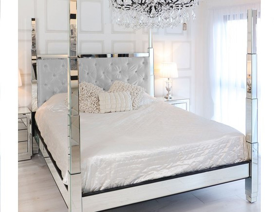 Mirrored Four Poster Bed
