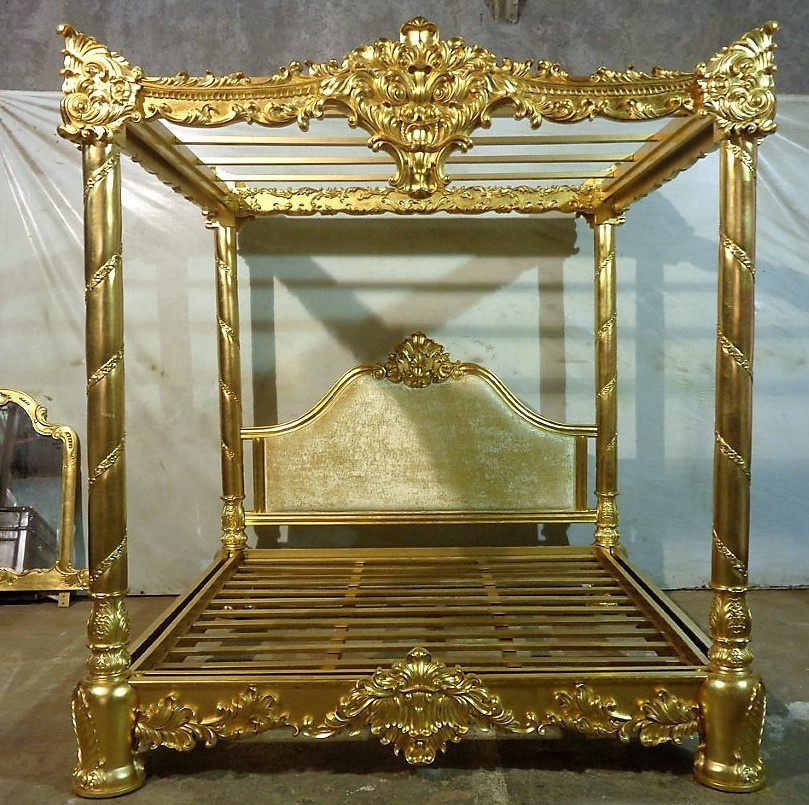 Mirrored Four Poster Bed
