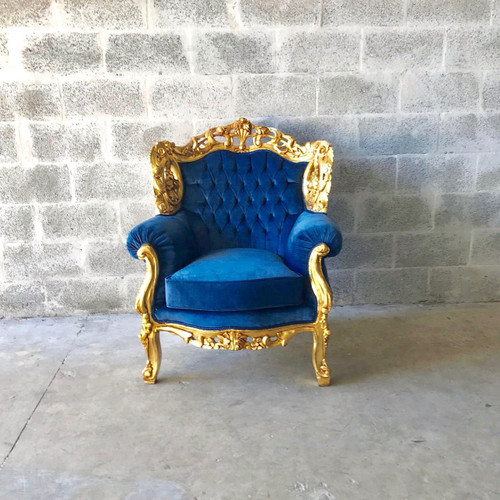 Gold Baroque Throne Armchair