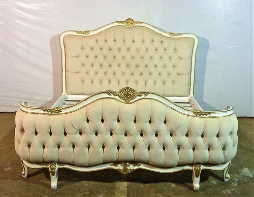 FRENCH ANTIQUE TUFTED BED