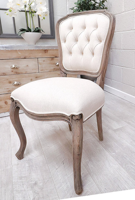 Farmhouse Tufted Dining Chair, French Style