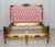 Versailles Tufted Bed, Shown in Gold with Pink Silk