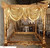 Four Poster Canopy Bed, Oriental Style Antique Gold Leaf