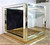 Mirrored Canopy Bed with Gold Trim