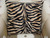 Zebra Print Bling Throw Pillow ....Color Beige/Black,Versace button detail