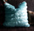 Aqua Glam Fur Throw Pillow