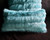 Aqua Glam Lumbar Fur Throw Pillow