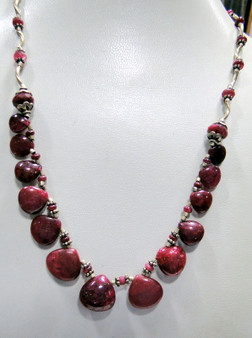 175 CT uncut Ruby gemstone beads necklace strand