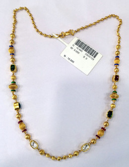 Gold Necklace chain 22K gold Diamond Gemstone beads chain