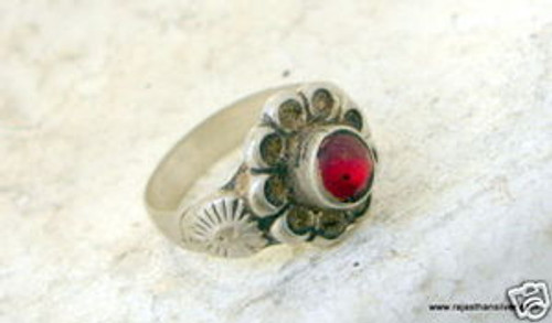 VINTAGE ANTIQUE ETHNIC TRIBAL OLD SILVER RING JEWELRY 1100
