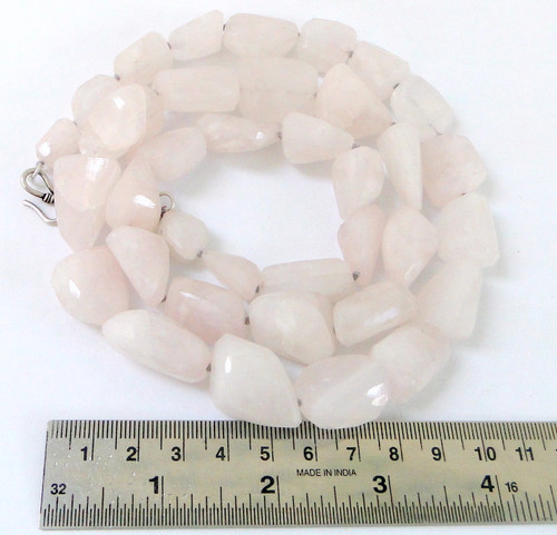 Rose Quartz  STONES TUMBLED BEADS STRAND NECKLACE