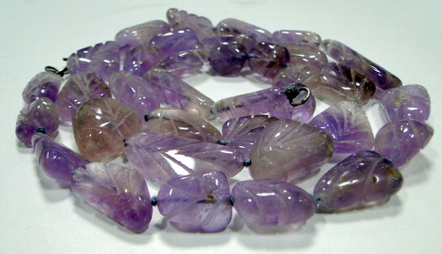 AMETHYST GEMSTONES TUMBLED BEADS STRAND NECKLACE 6853