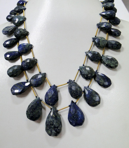 400 ct Lapis Lazuli gemstone drops strand necklace