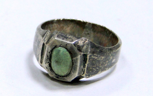 vintage ethnic tribal old silver Turquoise gemstone ring