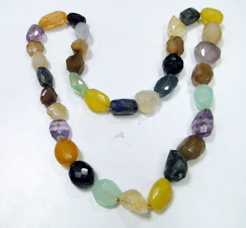 Tumbled Necklace~Multicolor gemstones strand