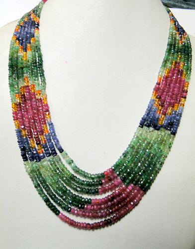 Multi gemstones strands~350 cts gemstones strands necklace