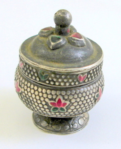 VINTAGE ANTIQUE ETHNIC TRIBAL OLD SILVER BOX SNUFF BOX