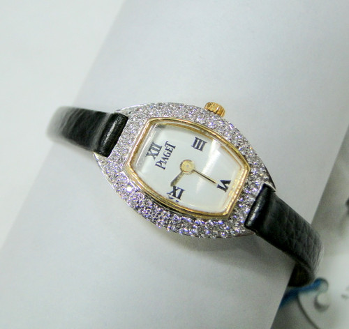 Diamond watch 18 K gold ladies wrist watch bracelet 485-034