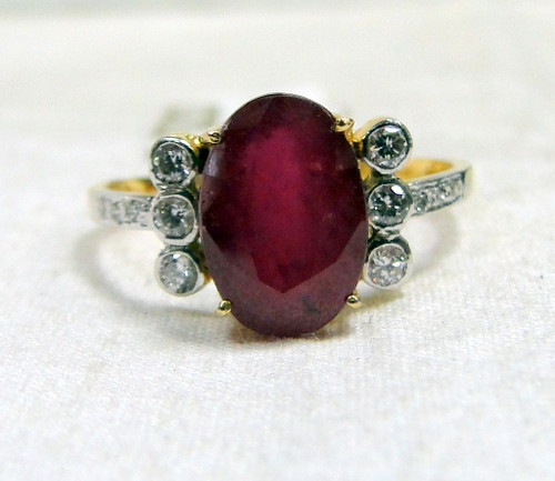 Gold Ruby Diamond Ring 14K Handmade fine jewelry engagement wedding 493-16
