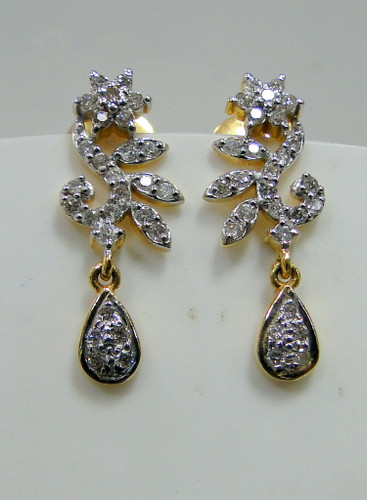 Diamond Earrings studs 14K Gold Handmade fine jewelry wedding engagement gift jewellery  493-58
