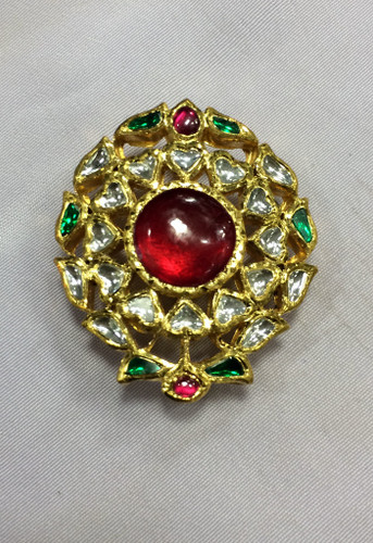 Diamond Gold Pendant 22K Gold Ruby Polki Kundan jewelry 494-301