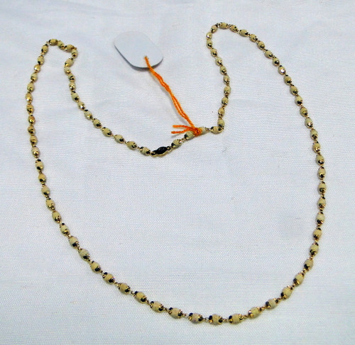 22K Gold Tulsee Beads strand Necklace fine handmade jewerly