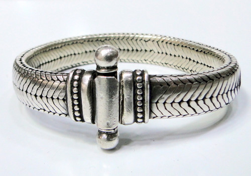 Silver Flat Rope chain bracelet cuff jewellery