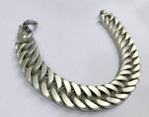 Sterling Silver Mens Wide Link Chain Bracelet