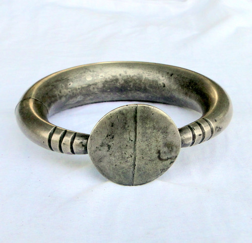 Ethnic Tribal Old Silver Hinge Bracelet Bangle Cuff Rajasthan India13130