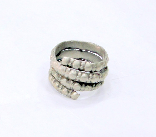 Ethnic Tribal Real Old Solid Silver coil Ring From Rajasthan India -13518