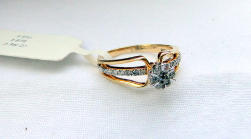 18K Solid Gold Marked Real Diamond wedding Engagement Ring Fine Gift Jewelry 574-193