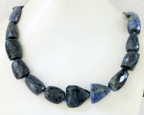 LAPIS  STONES TUMBLED BEADS STRAND NECKLACE jewelry