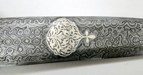 DAMASCUS STEEL BLADE PARROT KNIFE WITH PURE SILVER WIRE WORK