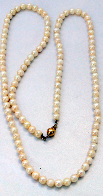 14 k clasp genuine creamy pearl necklace strand