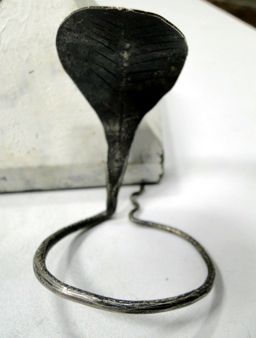 solid silver snake naga statue miniature Shiva icon 7313